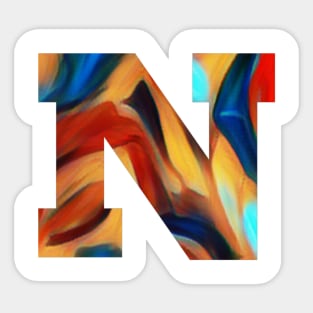 Capital letter N. Sticker